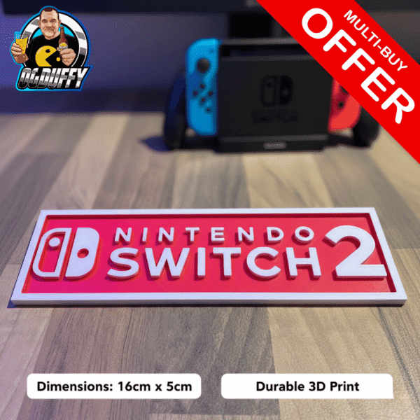 Nintendo Switch 2 Logo – Retro Gaming Sign 16 cm | OGDuffy – OGDuffy